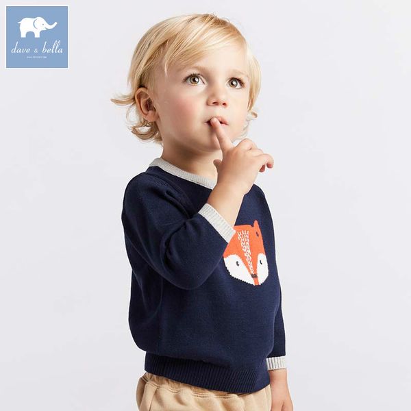 

db8551 dave bella autumn knitted sweater infant baby boys long sleeve pullover kids toddler children knitted sweater, Blue