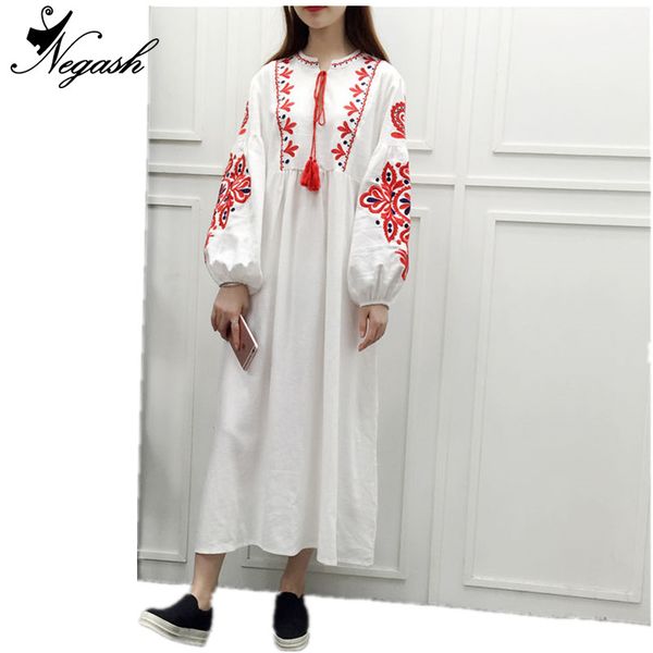 

real europe new spring and summer 2018 bohemian floral embroidered tassel decoration retro styled dresses vestidos, Black;gray