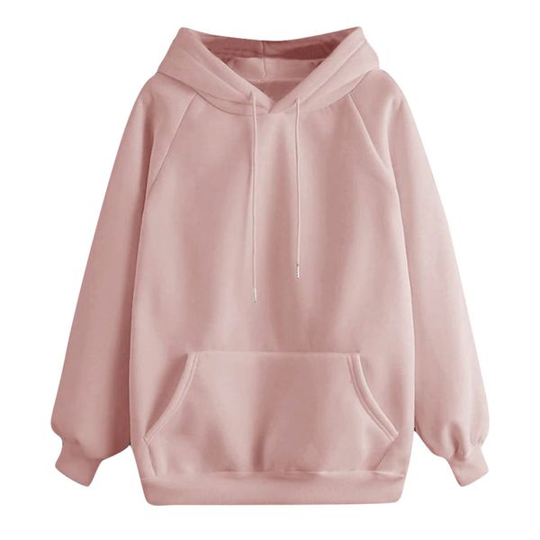

women hoodies fall 2019 casual solid color hoodie pocket long sleeve pullover sweatshirt pastel clothes bluzy damskie z kapturem, Black