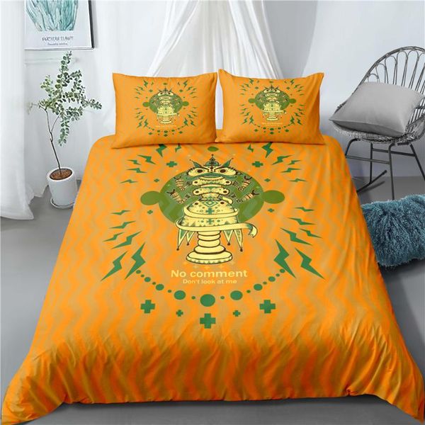 

abstract art alien bedding set bedroom decor doona orange background hypoallergenic 1pc duvet cover with pillowcase dropship