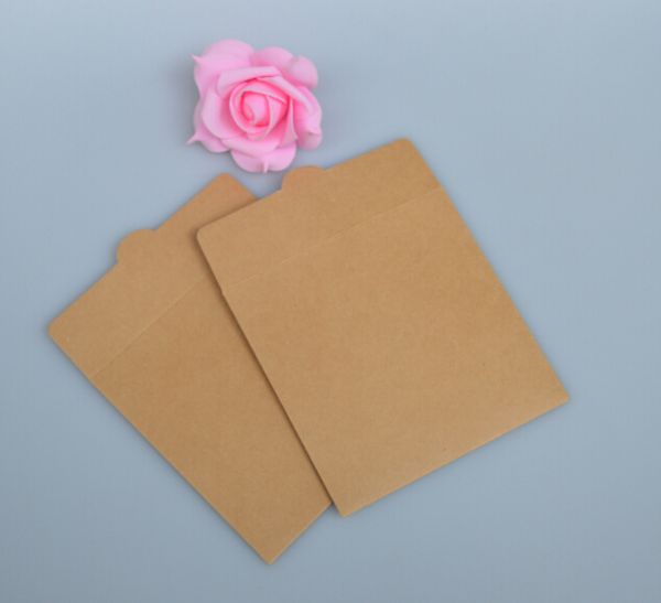 

50pcs custom make kraft paper sleeves envelopes logo stamp media cd dvd jewelry gift packaging & storage wrapping bags box