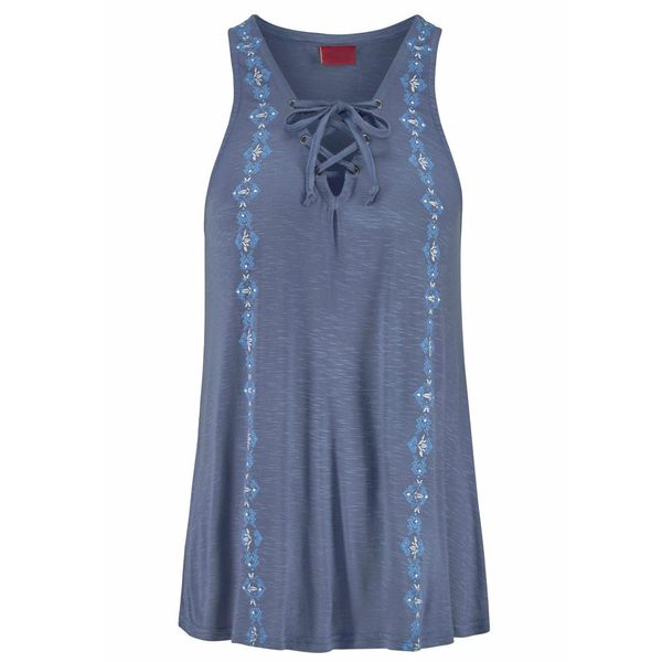 

tanks woman sportswear women summer print v-neck sleeveless straps vest shirt tank tshirt lace up casual beach femme, White