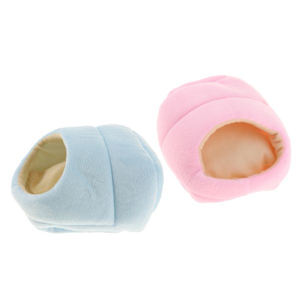 

2 pieces small animals hamster warm house cave playing sleeping nest snuggling bed nest pouch sack gift