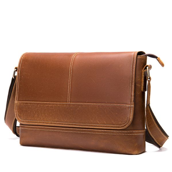 

vintage men briefcase business shoulder bag leather messenger bags computer laphandbag bag men's travel bags
