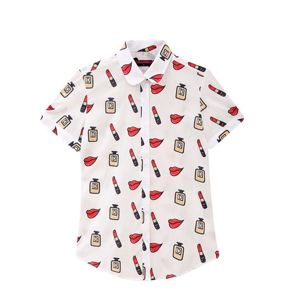 

s-5xl new 2020 women's shirt polka dot plus blouses womens printing ladies short sleeve shirts white button female blusas