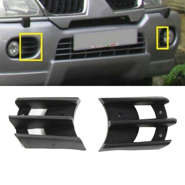 

2pcs front fog light bumper daytime running driving lamps cover grille bezel for mitsubishi montero pajero shogun sport 1999-200