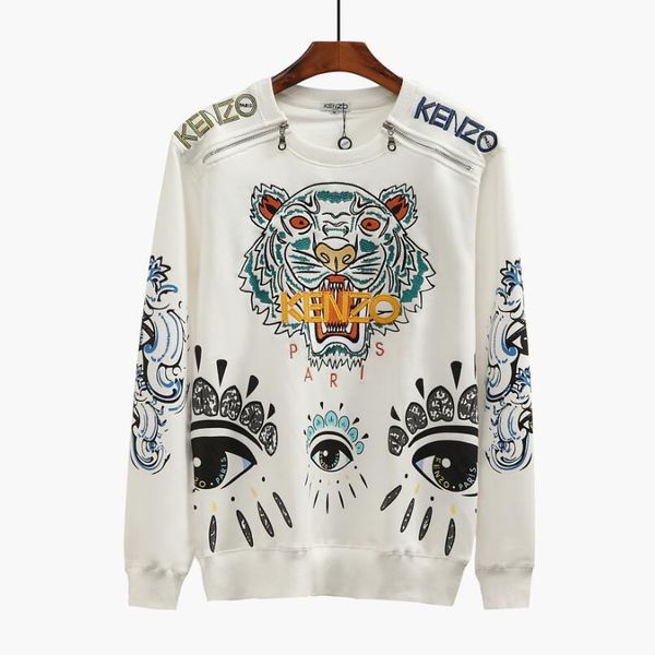 

2019 de igner luxury tiger head embroidered men weat hirt cotton autumn winter hoodie ca ual women treetwear jogger track uit, Black