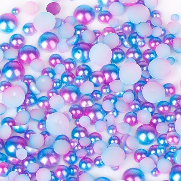

abs pearl lake blue fuchsia department semicircular nail art various size wheel rhinestone beads nail decoration, Silver;gold