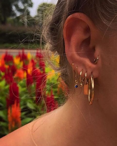 

endless hoop earring for women cartilage small earring hoop earrings 2019 jewelry gift drop shipping, Golden;silver