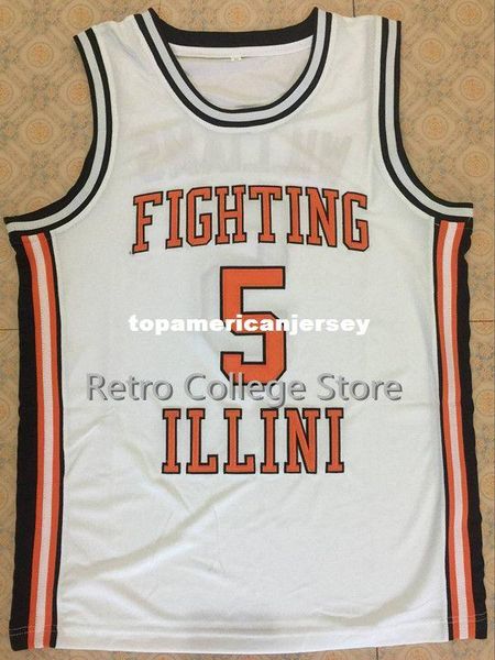 

#5 deron williams fighting illini high school basketball jersey all size embroidery stitched customize any name and name xs-6xl vest jerseys, Gray