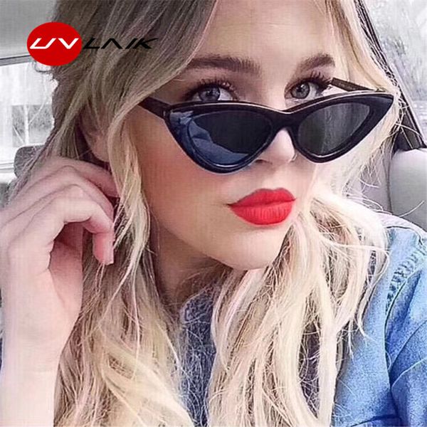 

uvlaik cat eye sunglasses women brand designer vintage retro sun glasses female fashion cateyes sunglass uv400 shades c18122501, White;black