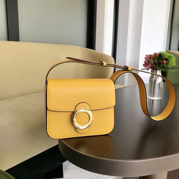 

2019 new leather women's bag simple texture retro tofu bag ring single shoulder oblique span small square