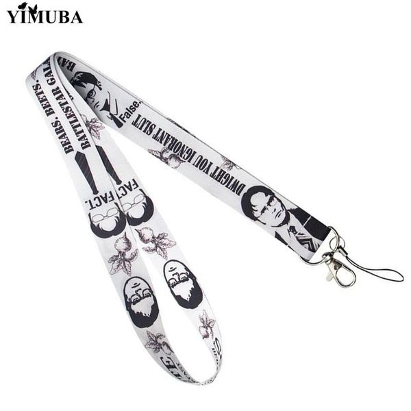 

yimuba classic tv series the office lanyard key chain badge holder hang rope dwight schrute beets fun cartoon printed neck strap, Silver