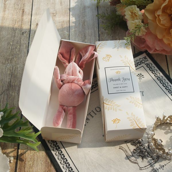 

20 pcs 19.5*5*7cm white yellow leaves thank you paper box as cookie macaron candy party wedding gifts packaging