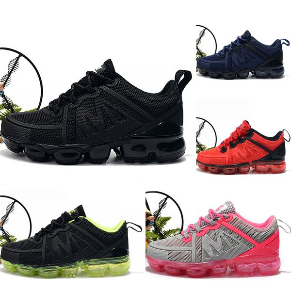 

2019 baby kid designer shoes kpu kids running shoes children 2018 cushion kpu sports shoes boys girls training sneakers, Black