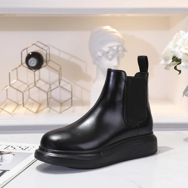 

brand men's boots leather winter warm shoes motorcycle mens ankle boot fur couple oxfords shoes platform 02 1 1, Black