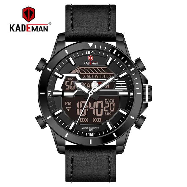 

kademan sports men digital watches luxury dual display waterproof wristwatch brand army man watch relogio masculino, Slivery;brown