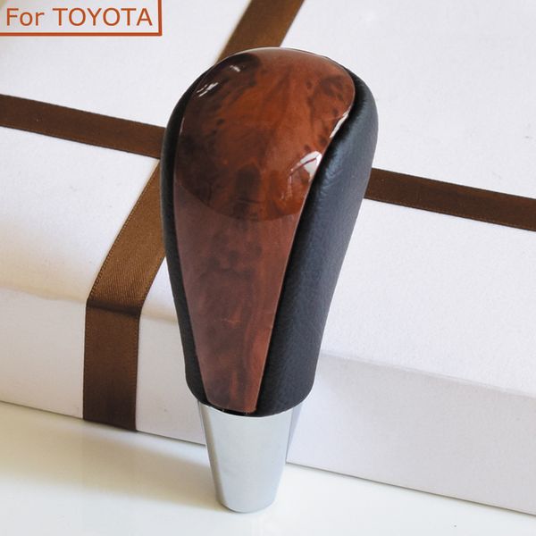 

gear automatic shift knob lever shifter handball walnut+leather for corolla camry harrier fortuner crown land cruiser