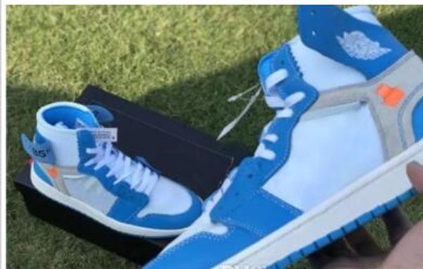 

drop ship 1 chicago red power blue unc white high men basketball shoes i women sports sneakers trainers t01, Black