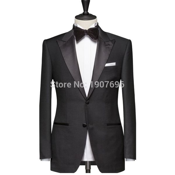 

tailor made black men suits for wedding prom groom tuxedos peaked lapel slim fit man suit set 2 piece jacket pants custom blazer, White;black
