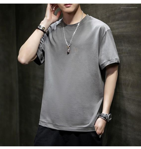 

short sleeve tshirts fashion breathable mens tshirt solid color casual mens tshirt multicolor optional crew neck, White;black