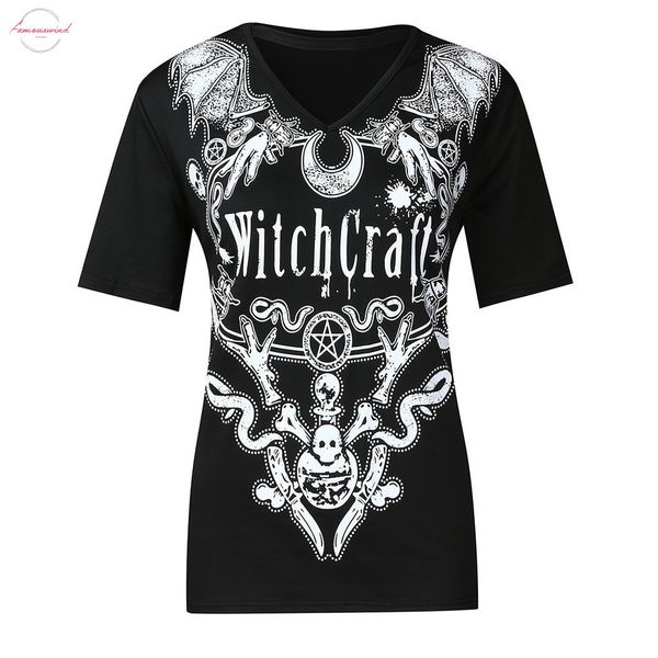 

t shirt camisetas verano mujer 2019 tshirt tshirt women s 5xl fashion gothic style punk girl summer short sleeve v neck, White