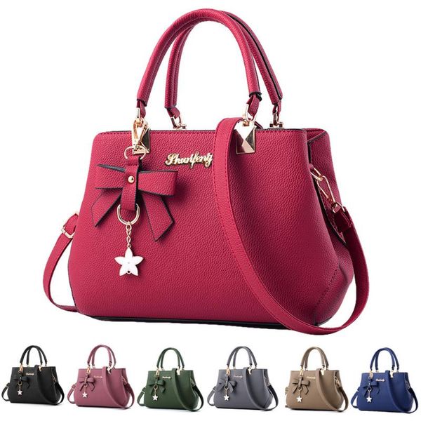 

women bag vintage handbag casual tote fashion women messenger bags shoulder handle purse wallet leather 2019 new #l20