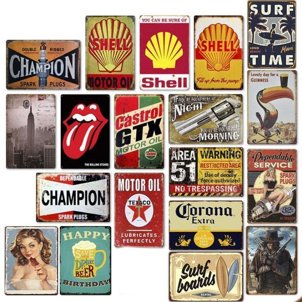 

tin sign 92 different 20*30cm metal tin sign bar pub decorative metal sign retro metal plate mural cowboy beach beer gun