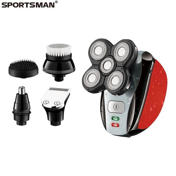 

men's multifunctional electric shaver usb shaver full body washing bald head nose hair trimming five replacement