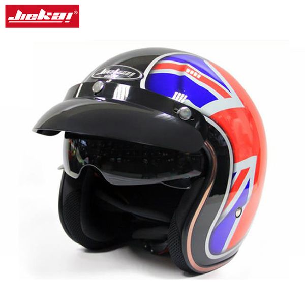 

jiekai motorcycle helmet 3/4 open face vintage casco moto jet scooter bike helmet retro dot approved casque motociclismo,k-510