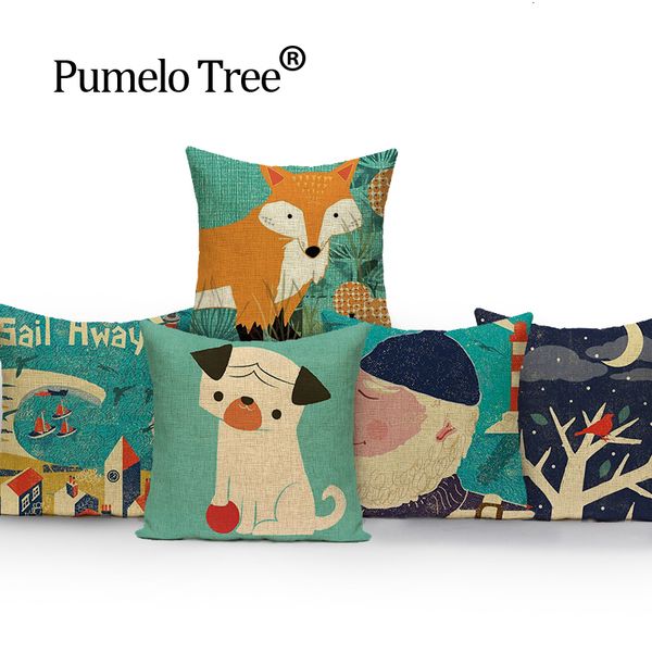 

cartoon animal pillow case fox outdoor cushions throw pillows cute cat cushions decorative custom cover cushion