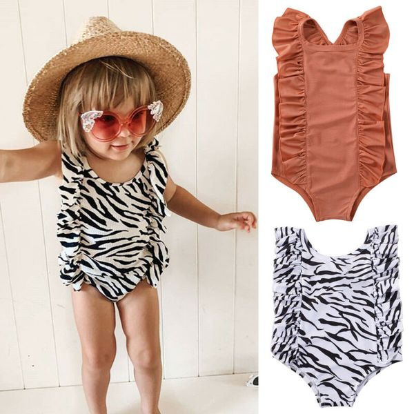 

newborn baby girls kids ruffles swimwear swimsuit swimming beach summer clothes one-pieces, Blue