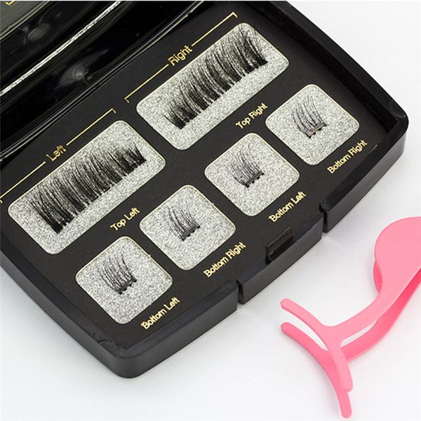 

magnetic eyelashes 3d false eyelashes set invisible magnet 3d mink lashes with tweezers thick full strip fake eyelash eye lashes