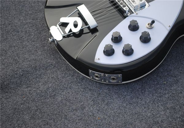 

6 string guitar f hole body, 360 electric guitar,black paint body with dot inlay fingerboard
