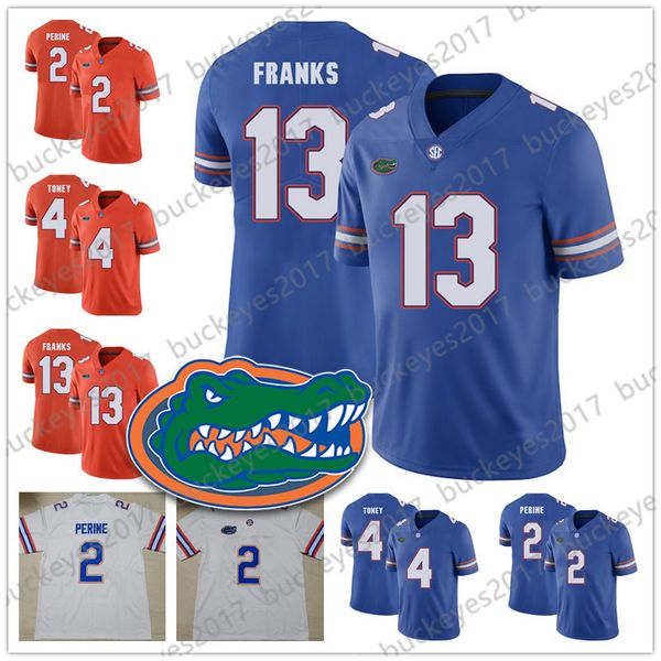 

2019 ncaa флорида gators синий оранжевый белый трикотажных изделий # 13 feleipe франки 2 lamical perine 4 kadarius тоуни 12 ван джефферсон 2, Black