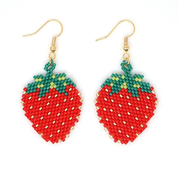 

go2boho miyuki earrings strawberry earrings for women bohemia pendientes mujer moda 2019 earring boho jewelry new handmade gift, Golden;silver