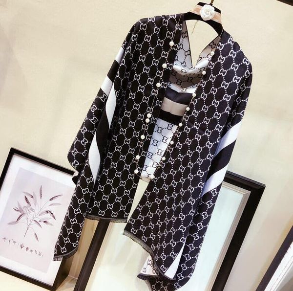 

high qualtiy brand cashmere like scarf for women long scarves thread shawls wrap with tags head scarf 180x70cm, Blue;gray