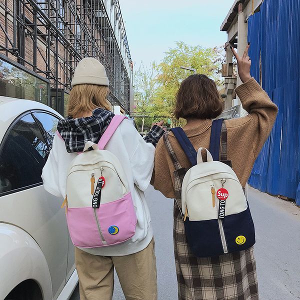 

contrast korean version of the super fire junior high school students campus backpack bag,school bag, backpack, girlfriends bag