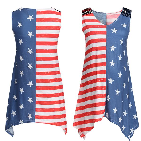 

summer new fashion women pregnant maternity sleeveless blouse print clothes vest 4th of july wholesale ship, White