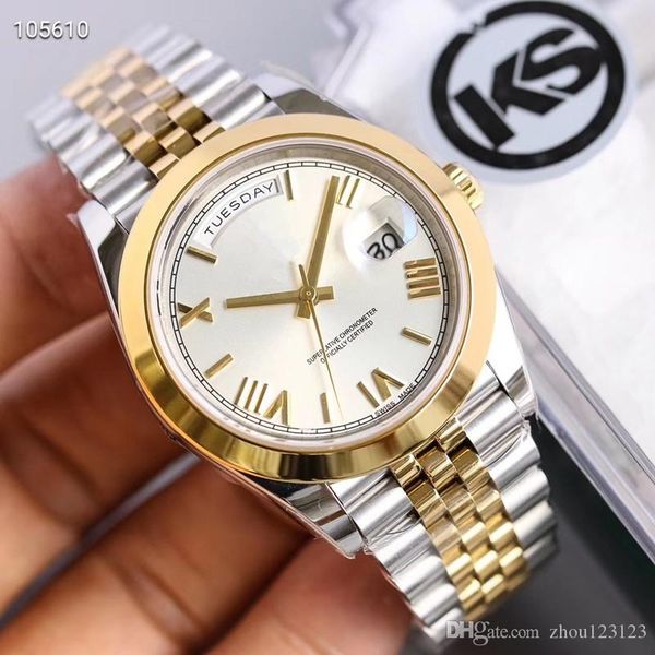 

ks new luxury mens watches designer watches 41mm blue crystal 2836 automatic watch movement luxury watch montre de luxe orologio di lusso, Slivery;brown
