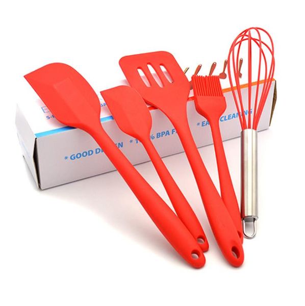 

5pcs/lot eggbeater baking tools set spatula for cake silicone spatula baking pastry kitchen