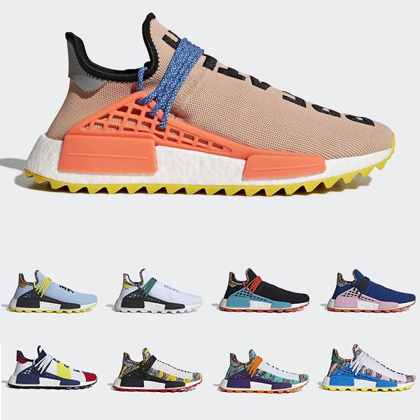 

new arrival running shoes pharrell williams hu pale nude human race trail men women heart mind sports runner sneakers size 36-45