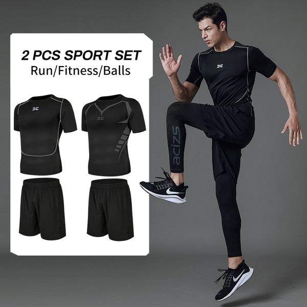 

running sport suit men o-neck football sportwear with pocket jogging sets male gym clothing training fitness tracksuit men, Black;blue