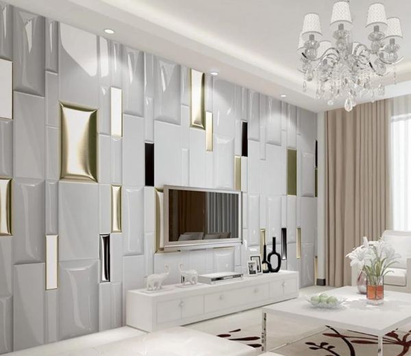 

custom p wallpaper 3d stereo modern stylish golden square living room bedroom tv sofa background home decor wall paper