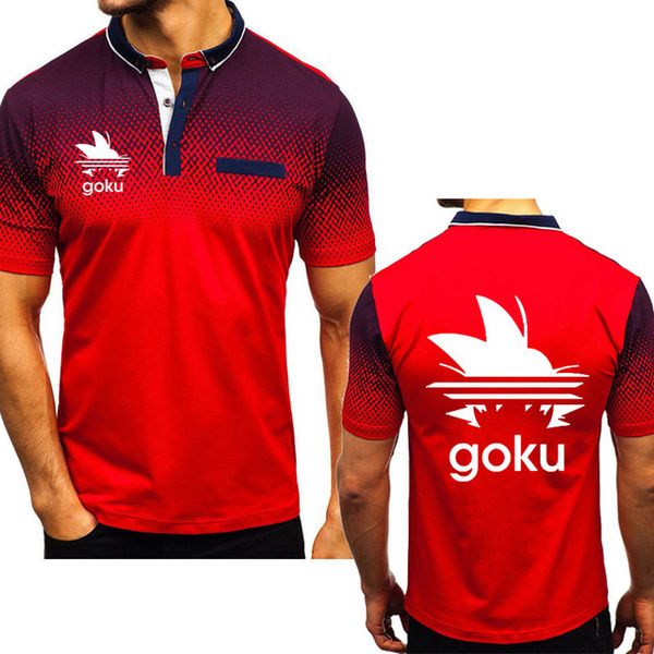 

2020 new summer men's short sleeve z goku printing men's cotton casual shirt b, White;black