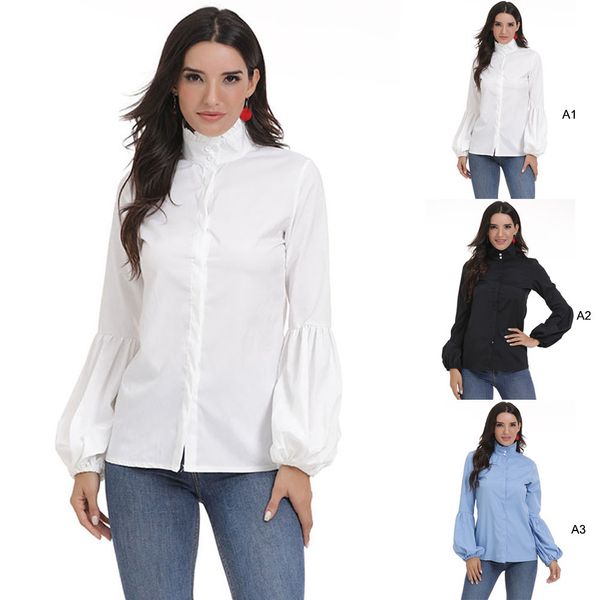 

women wild lantern sleeve casual full sleeve lanterns sleeve ladies111, White