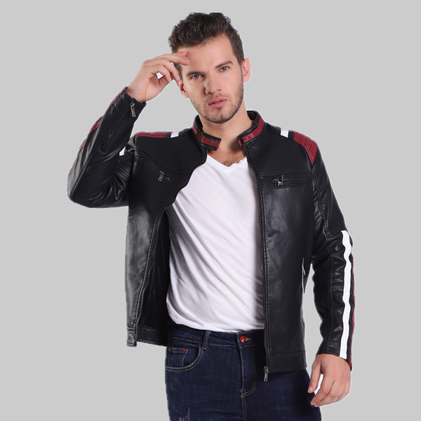 

black biker pu leather jacket mens faux leather jackets 2019 motorcycle fashion winter fur clothing