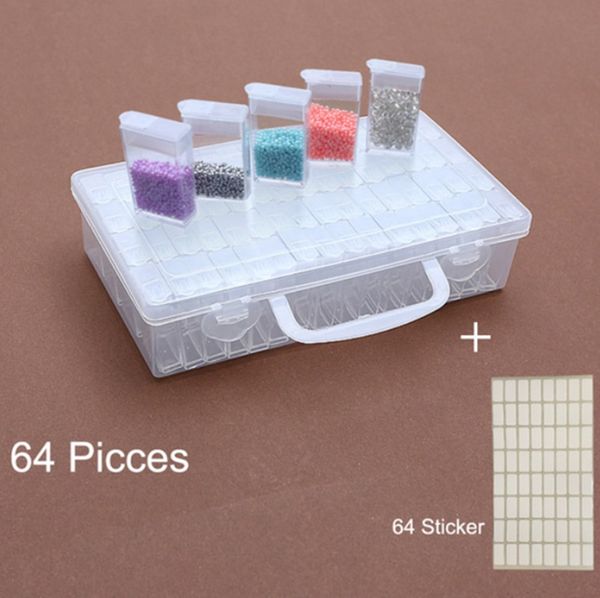 

au 64pcs diamond painting tools beads container diamond embroidery stone storage