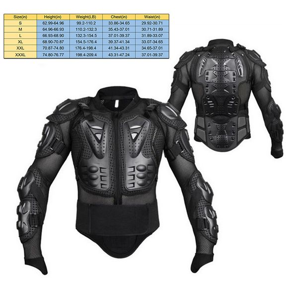 

men motorcycle jacket full body protective armor black jacket motorcycle armor motocross racing full body s-xxxl