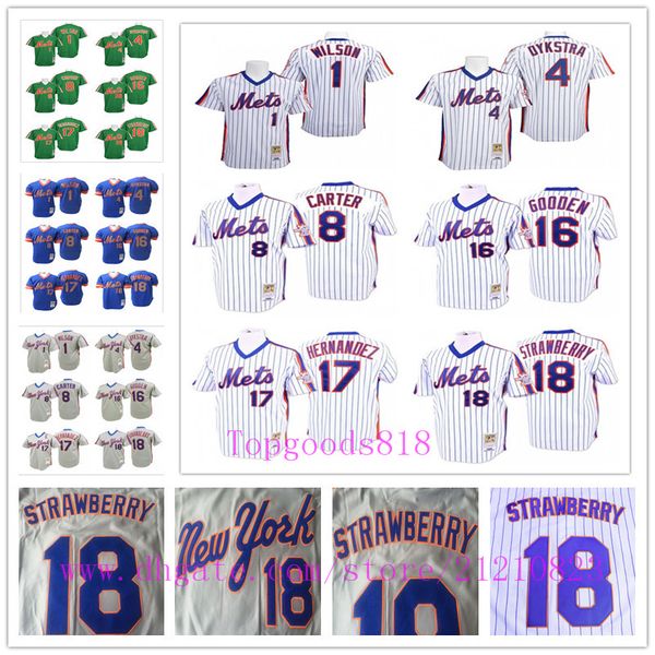

Vintage New York Dwight Gooden 17 Keith Hernandez 18 Darryl Strawberry Mets Jersey Mookie Wilson Dykstra Gary Carter Baseball Jerseys